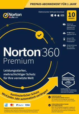 Norton 360 ABO (10 D - 1 Y) Premium inkl. 75GB ESD 